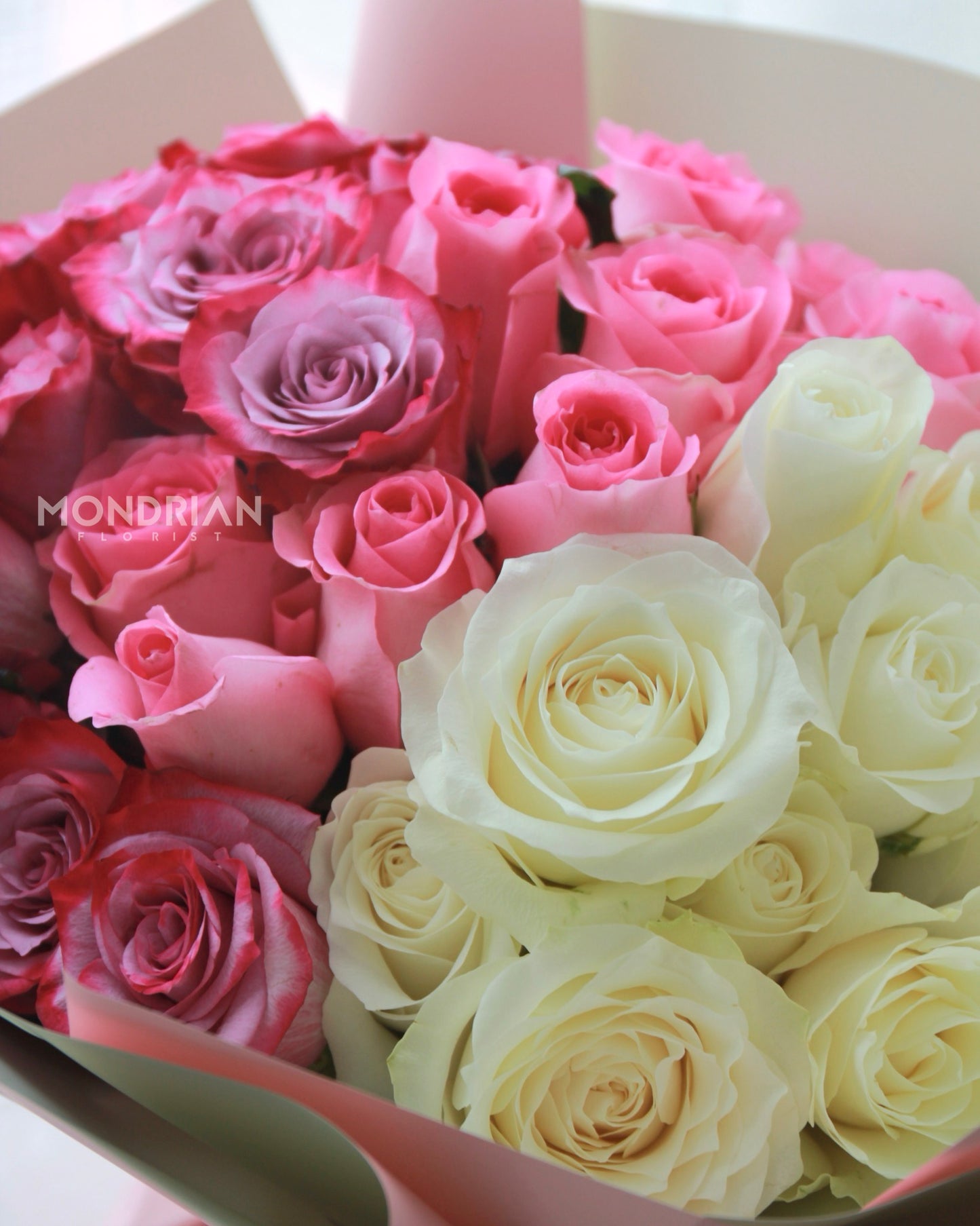mix rose bouquet | purple rose bouquet | 30 rose bouquet | pink rose bouquet | birthday rose bouquet | anniversary rose bouquet | Flower delivery Singapore | anniversary flower | Valentine's Day flower delivery | Mondrian Florist SG