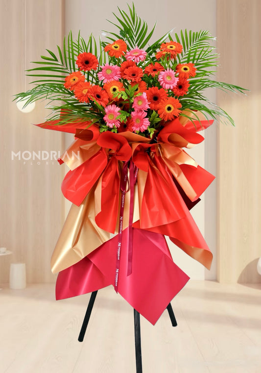 Grand Opening Flower Stand | 开业花篮 | tripod flower stand |congratulation flower stand | shop open flower stand | office open flower | Flower stand Delivery sg | Mondrian Florist SG