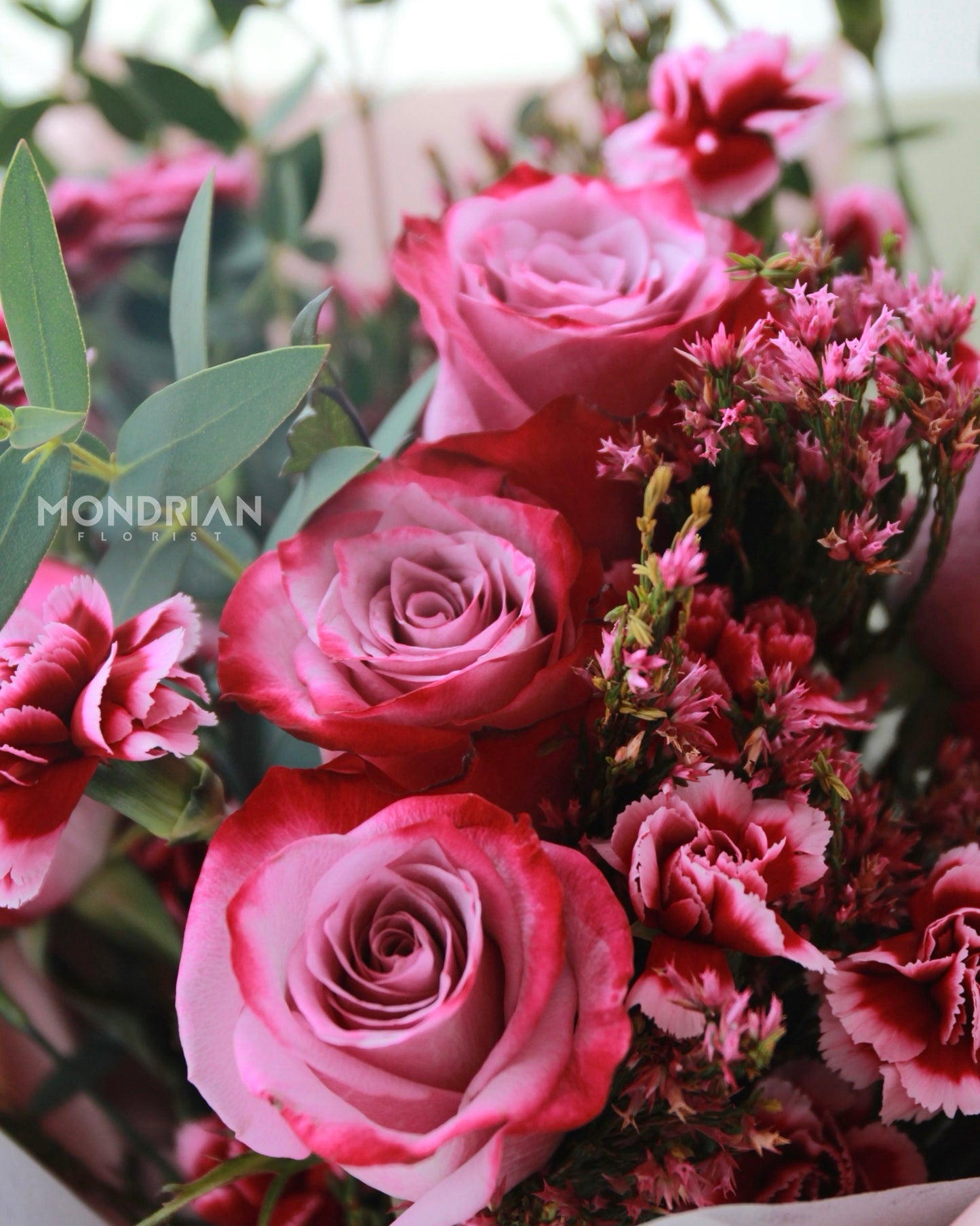 purple Roses bouquet | carnation flower bouquet | flower delivery sg | rose and carnation bouquet | online flower shop | Mondrian Florist SG