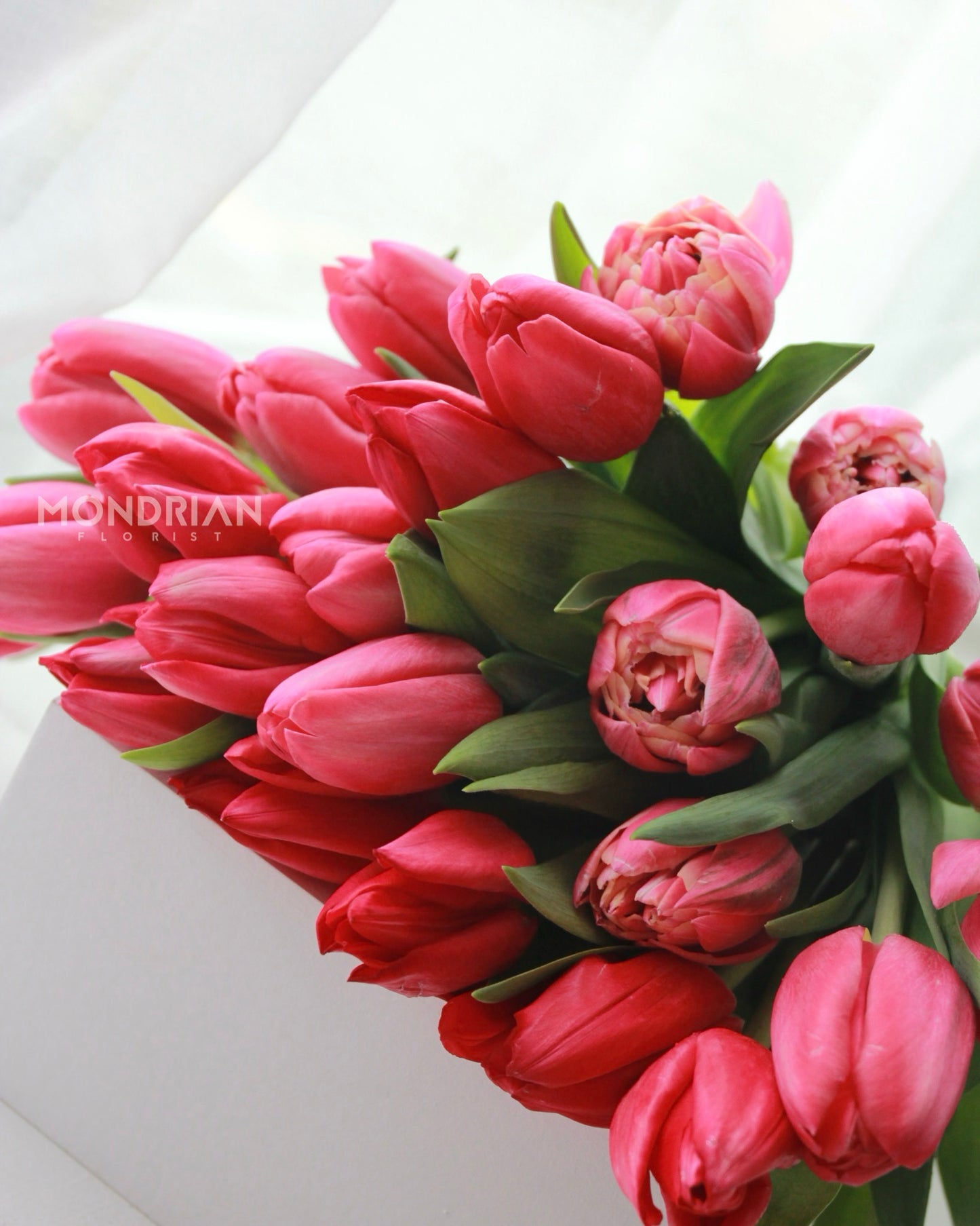 red tulip flower bouquet | fresh tulip bouquet | birthday tulip bouquet | anniversary flower bouquet | Flower Delivery SG | Mondrian Florist SG