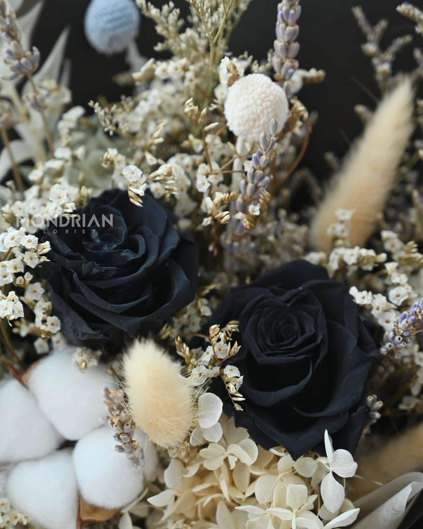 Preserved Rose Bouquet | dried flower bouquet | black rose bouquet | flower delivery sg | Mondrian Florist SG