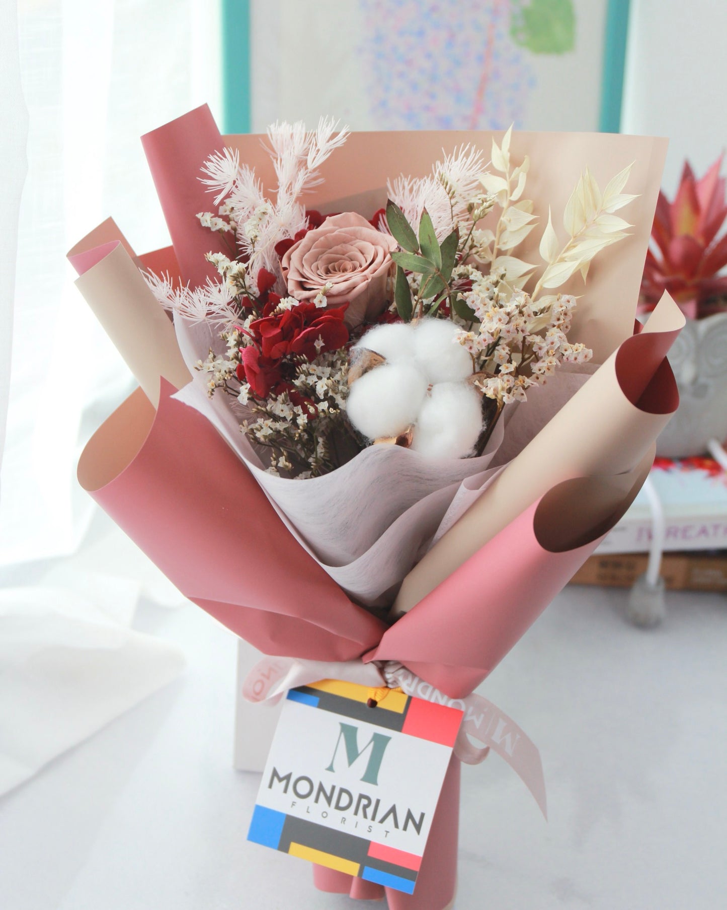 Preserved Flower Bouquet - Milk Tea