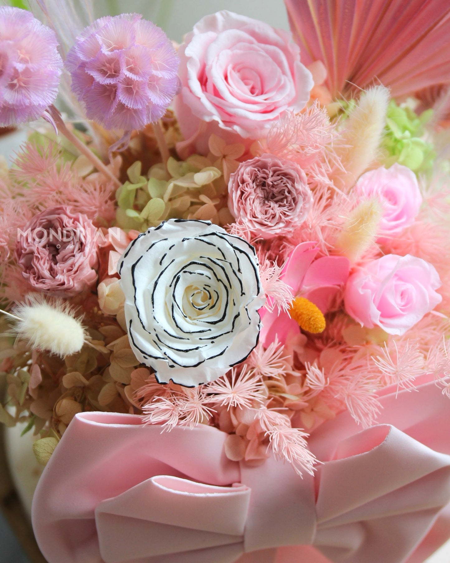 Preserved Rose and hydrangea flower Box | bloom box | dried flower | dried flower arrangement | flower home decor | Mondrian Florist SG