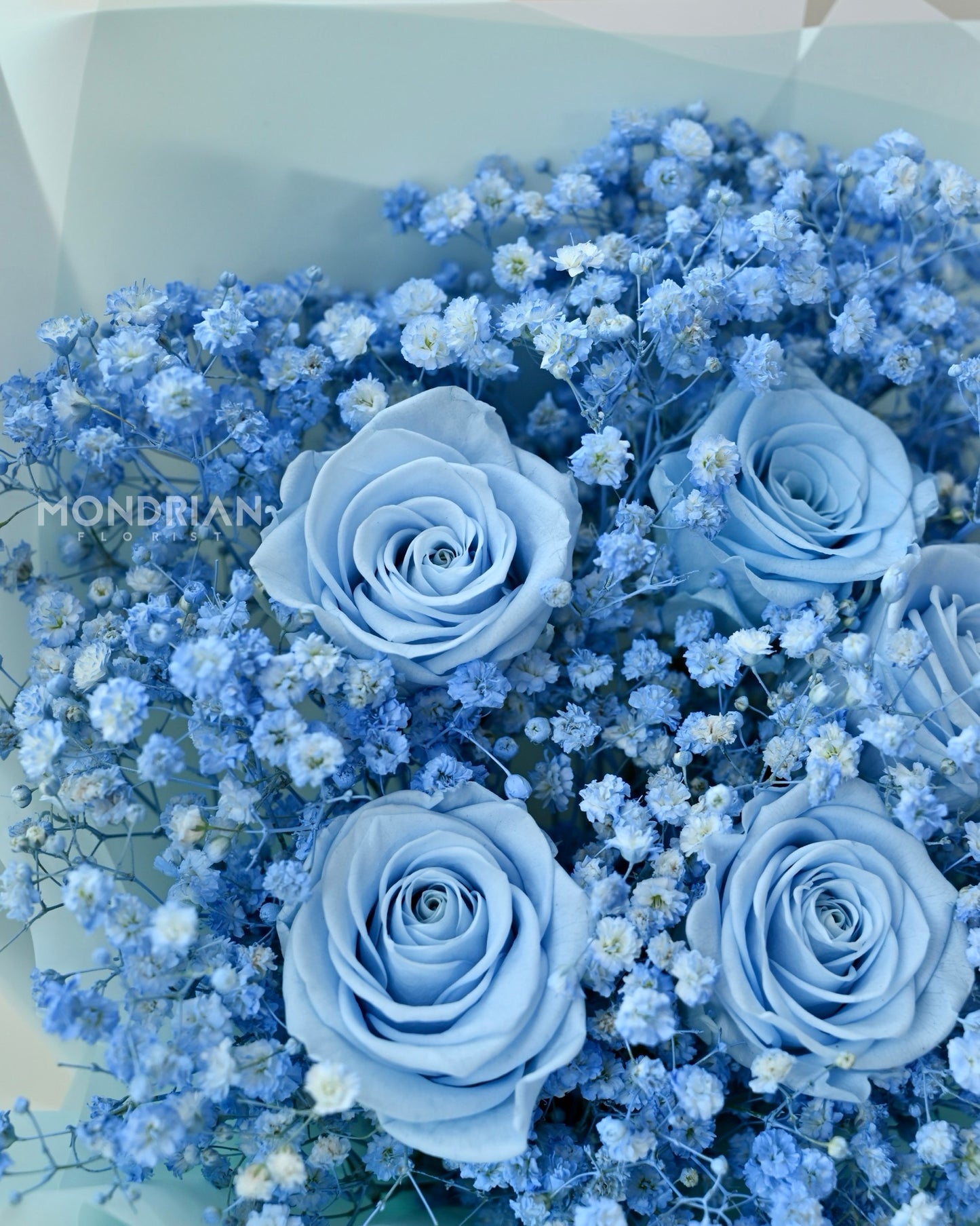 Preserved Blue Rose Bouquet | blue rose bouquet | dried flower sg | birthday bouquet | dried flower bouquet | Mondrian Florist SG