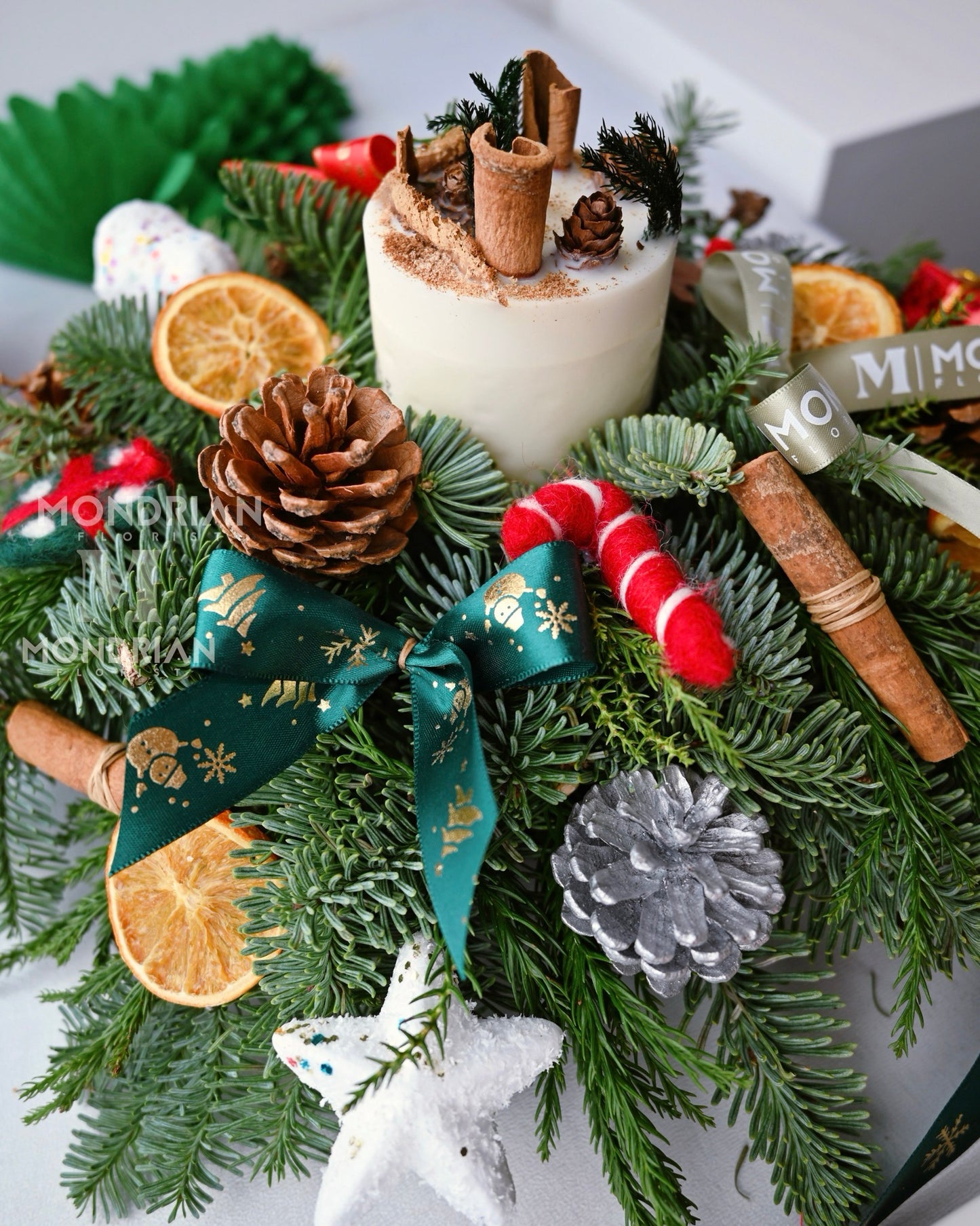 Christmas Decoration - Real Nobilis Fir Table Arrangement