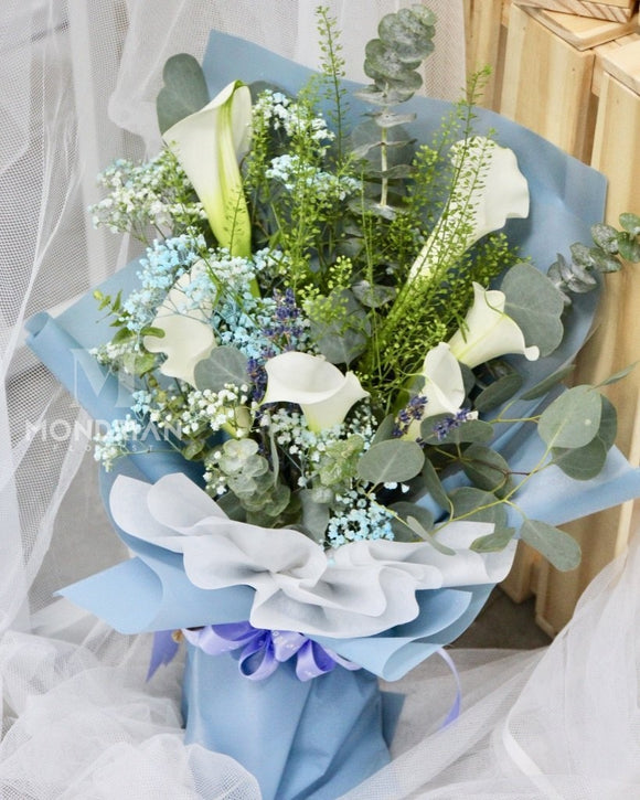 Calla Lily Flower bouquet  | Baby's Breath Flower | flower bouquet delivery | Mondrian Florist SG