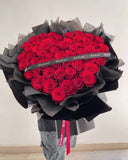 50 rose bouquet | proposal rose bouquet | anniversary rose bouquet | heart shape rose bouquet | rose only flower bouquet