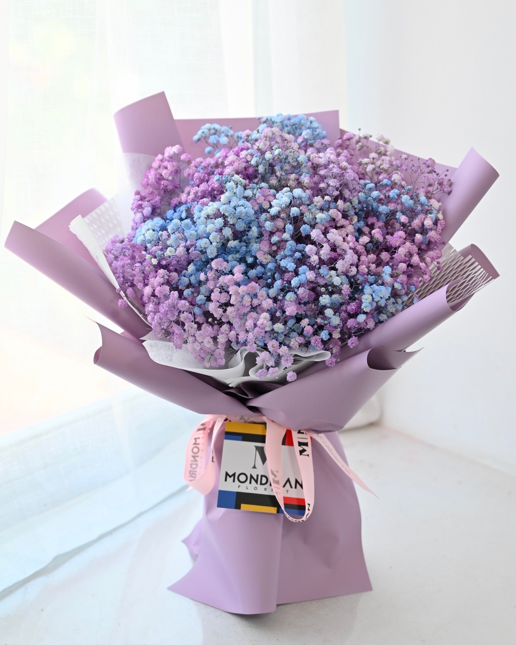 Blue and purple Baby's Breath | baby's breath bouquet | birthday flower bouquet | Flower Delivery sg | Mondrian Florist SG