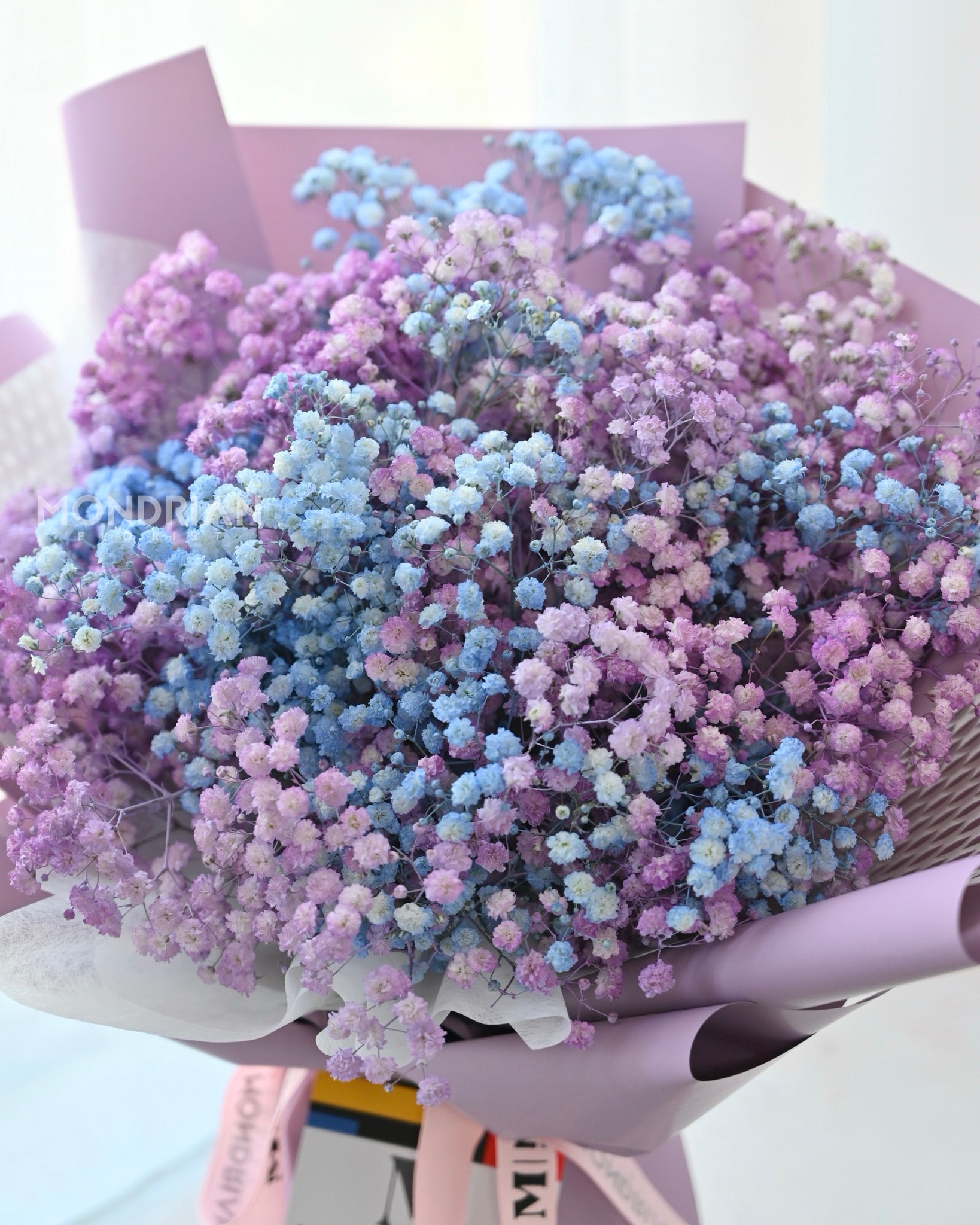 Blue and purple Baby's Breath | baby's breath bouquet | birthday flower bouquet | Flower Delivery sg | Mondrian Florist SG