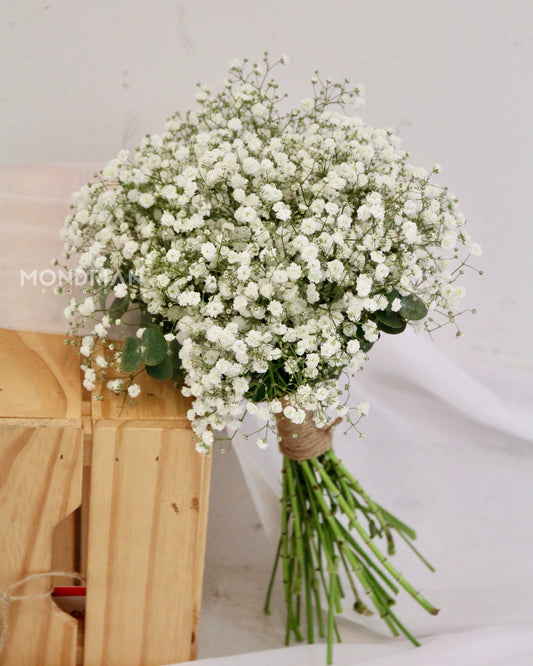 baby's breath Bridal Bouquet | Wedding bouquet | ROM flower bouquet | wedding flower delivery | photo shooting bridal bouquet | wedding ROM flower | Mondrian Florist SG