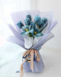 Flower Bouquet | Dark Blue Tulip | tulip bouquet | Flower Delivery sg | blue flower bouquet | Mondrian Florist SG