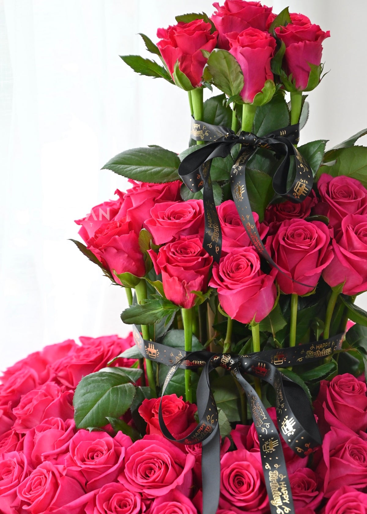 luxury 3 tier rose only blooming box by Mondrian Florist