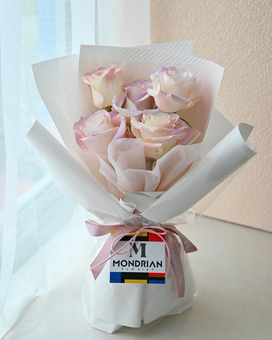 rainbow rose bouquet | rose only sg | flower bouquet | white rose bouquet | birthday flower bouquet | anniversary rose flower | flower delivery | Mondrian Florist
