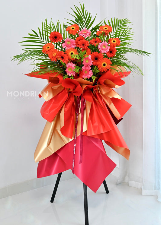 Grand Opening Flower Stand | 开业花篮 | tripod flower stand |congratulation flower stand | shop open flower stand | office open flower | Flower stand Delivery sg | Mondrian Florist SG