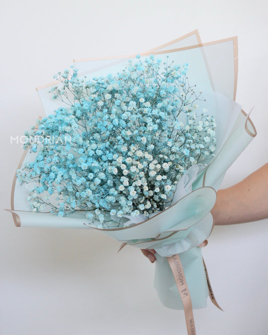 Blue Baby's Breath Bouquet | baby's breath bouquet | birthday flower bouquet | Flower Delivery sg | Mondrian Florist SG