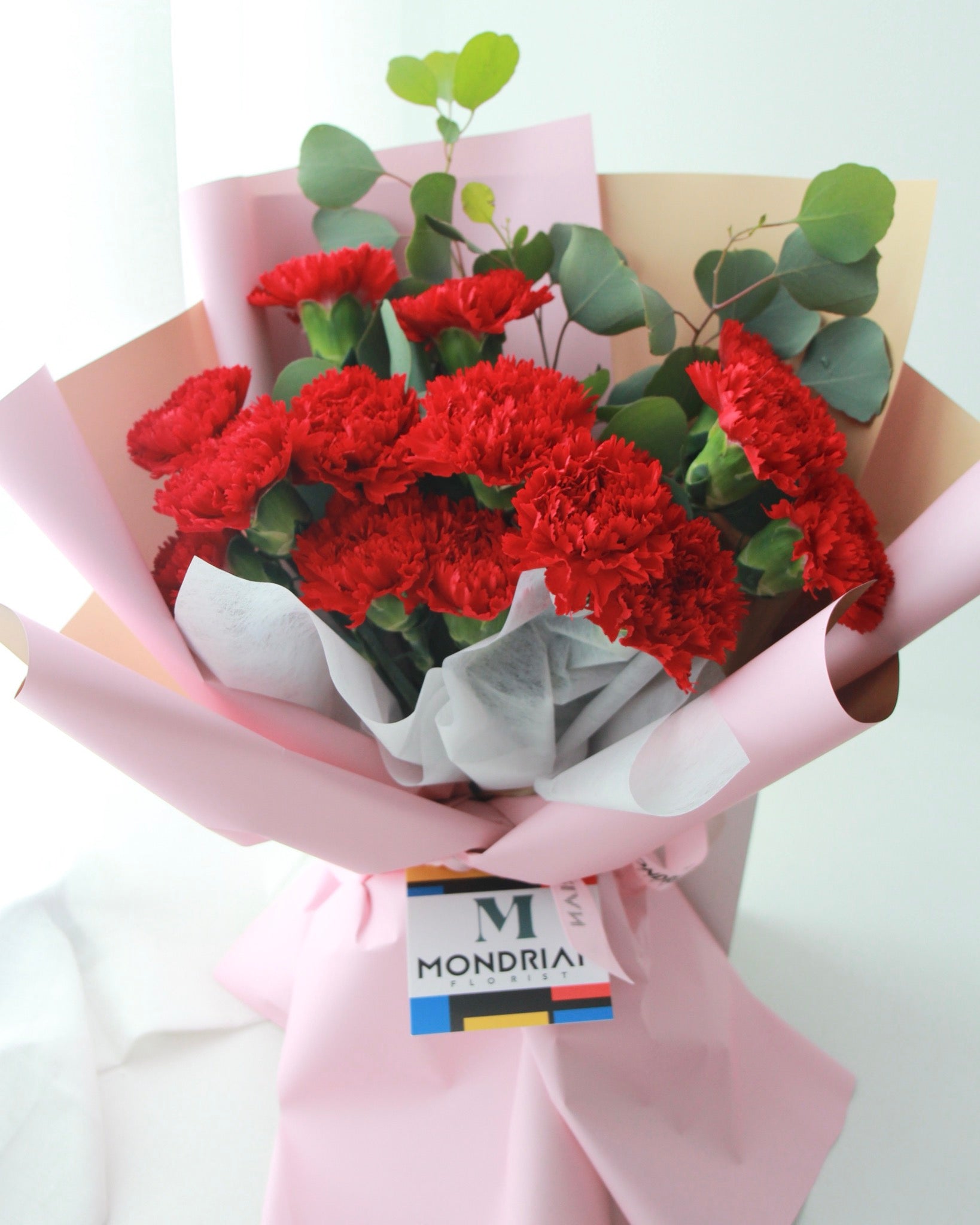 carnation bouquet | red carnation bouquet | Mother's day flower bouquet | flower delivery sg | Mondrian Florist SG