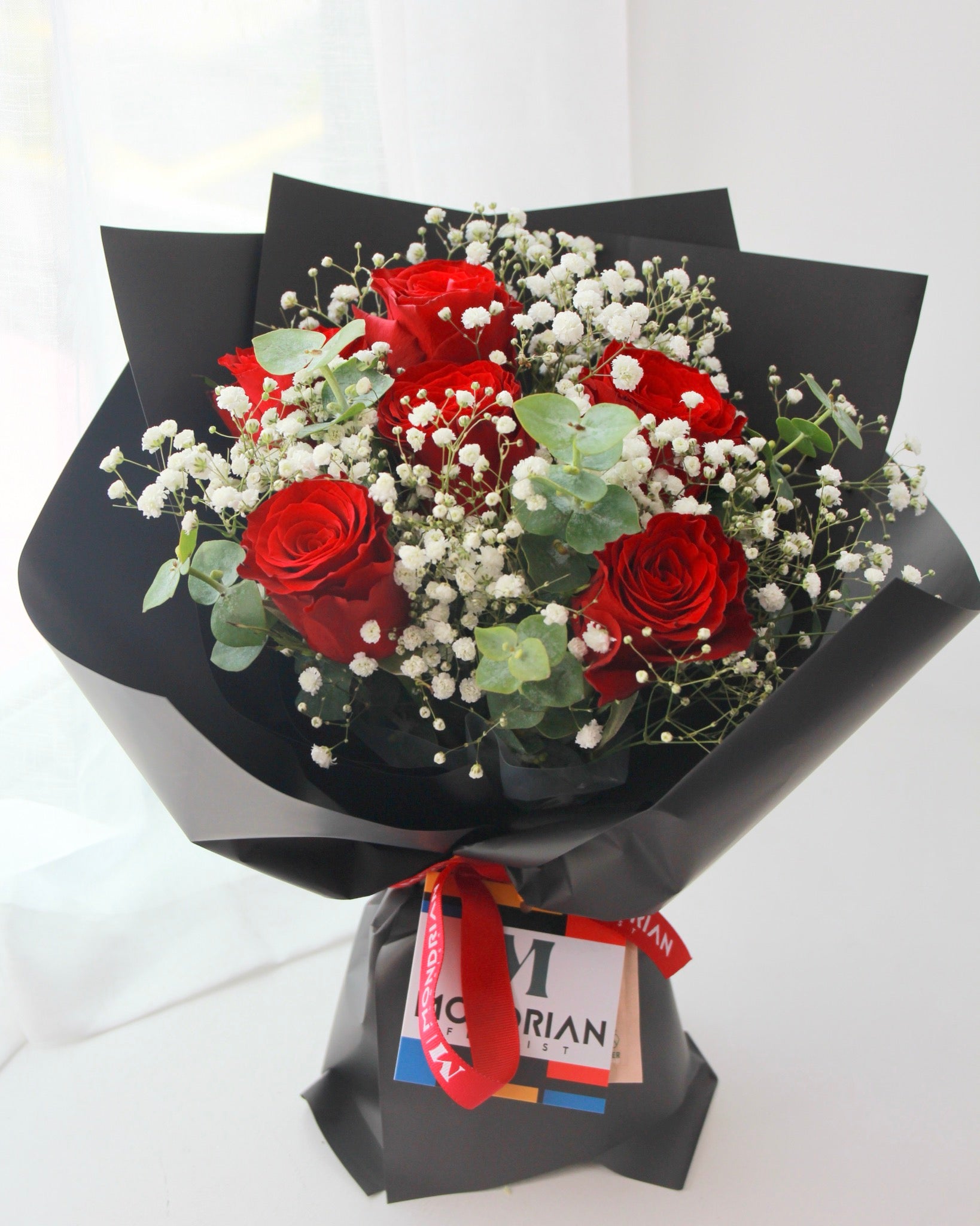 red rose and baby's breath bouquet | Red rose bouquet | rose only sg | birthday flower delivery | Mondrian Florist