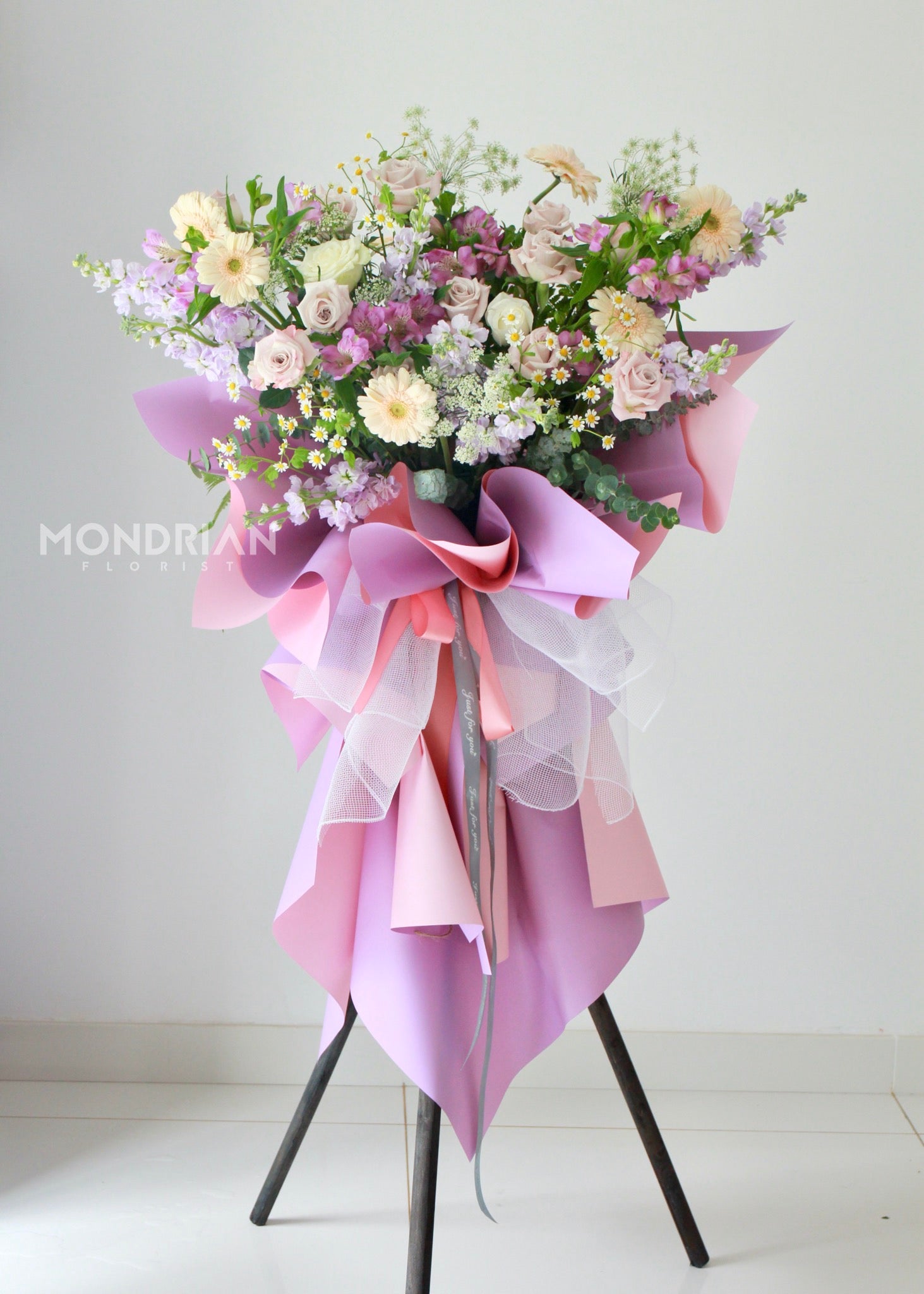 Luxury Grand Opening Flower Stand | 开业花篮 | tripod flower stand |congratulation flower stand | shop open flower stand | office open flower | Flower stand Delivery sg | Mondrian Florist SG