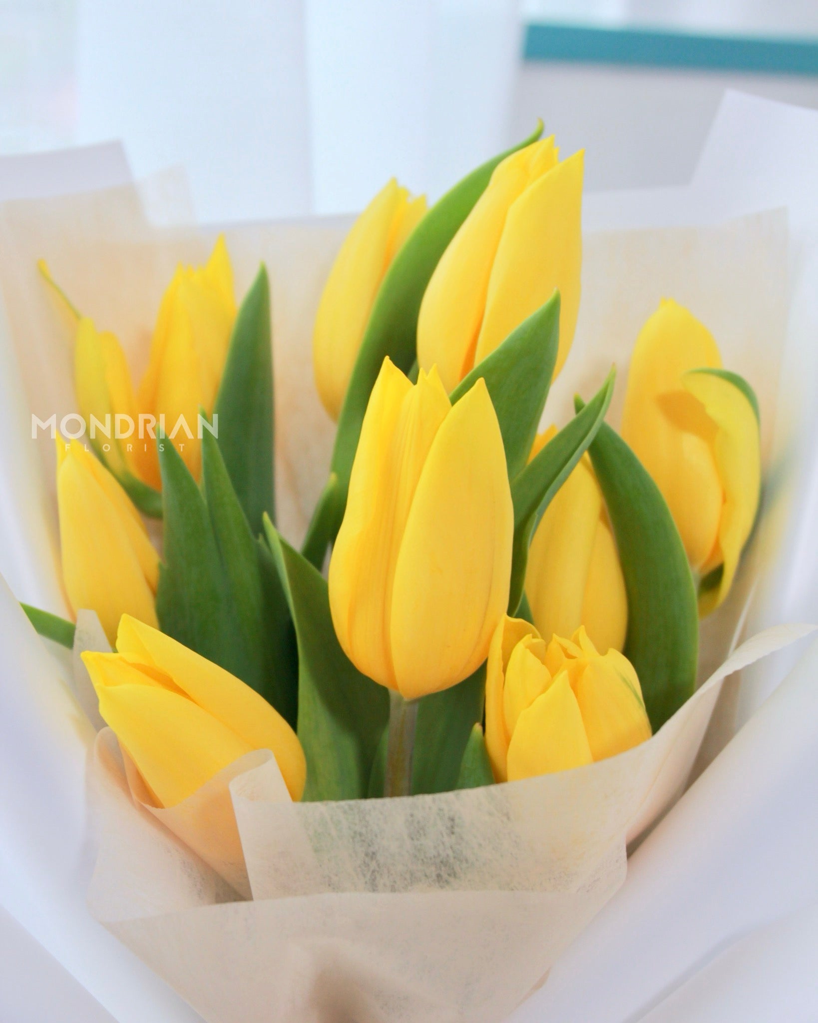 yellow tulip Bouquet | Tulip bouquet | Flower Delivery sg | yellow tulip flower | online florist | Mondrian Florist SG