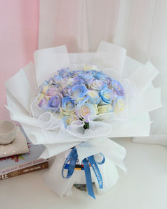 50_stalks_aurora_rose_bouquet - Mondrian_Florist