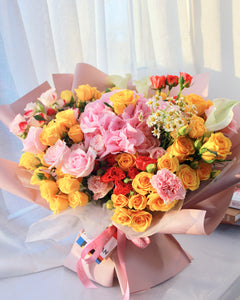 hydrangea_bouquet - yellow_rose_bouquet - pink_rose_bouquet - birthday_flower_delivery - mondrian_florist
