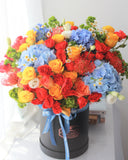 Luxury Bloom Box | Flower Box | Big Flower Basket | pink roses | luxury flower bouquet | birthday flower box | Mondrian Florist