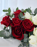 red Rose Bouquet | white rose bouquet sg | red and white rose | rose delivery | rose only sg | flower bouquet sg | anniversary flower delivery | Mondrian Florist