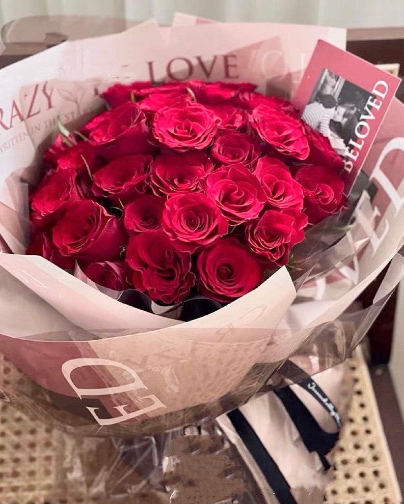 Luxury Rose Bouquet | rose only sg | birthday rose bouquet | anniversary rose bouquet | proposal rose bouquet | Valentine's Day flower delivery| Mondrian Florist