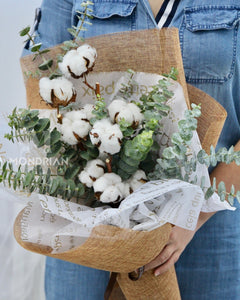 Cotton Flower Bouquet | flower delivery sg | flower bouquet singapore | dried flower bouquet | Mondrian Florist