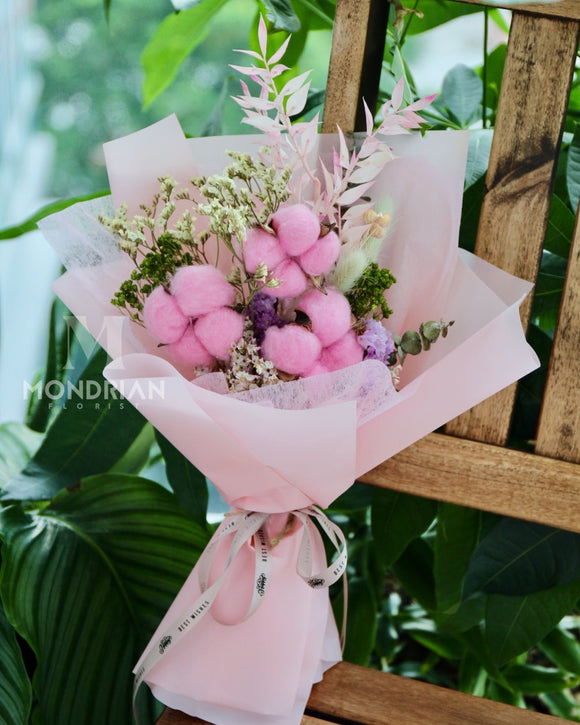 Cotton Flower bouquet | dried flower bouquet | cheap flower bouquet sg | Mondrian Florist