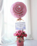 Hot Air Balloon Bouquet | flower basket | flower box | new born gift hamper | Flower Delivery sg | Mondrian Florist SG