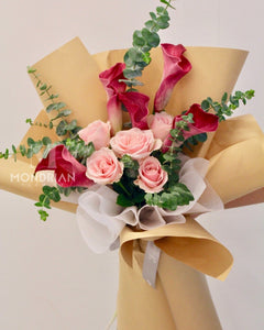 Calla Lily Flower bouquet | rose flower bouquet | anniversary flower bouquet | Flower Delivery sg | Mondrian Florist SG