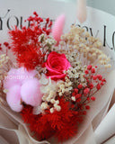preserved shocking pink roses flower bouquet | dried flower bouquet sg | Valentine's Day flower delivery | Mondrian Florist