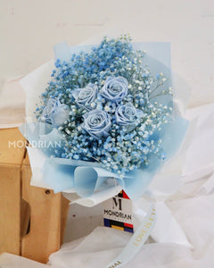 Preserved Rose Bouquet | blue rose bouquet | flower delivery sg | birthday flower | dried flower bouquet | Mondrian Florist SG