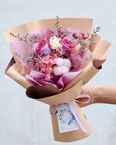 Preserved Rose Bouquet | pink rose bouquet | flower delivery sg | birthday flower | dried flower bouquet | Mondrian Florist SG