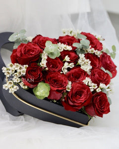 Love Heart Rose Box | Flower Delivery sg | flower box | bloom box | rose only flower box | Mondrian Florist SG